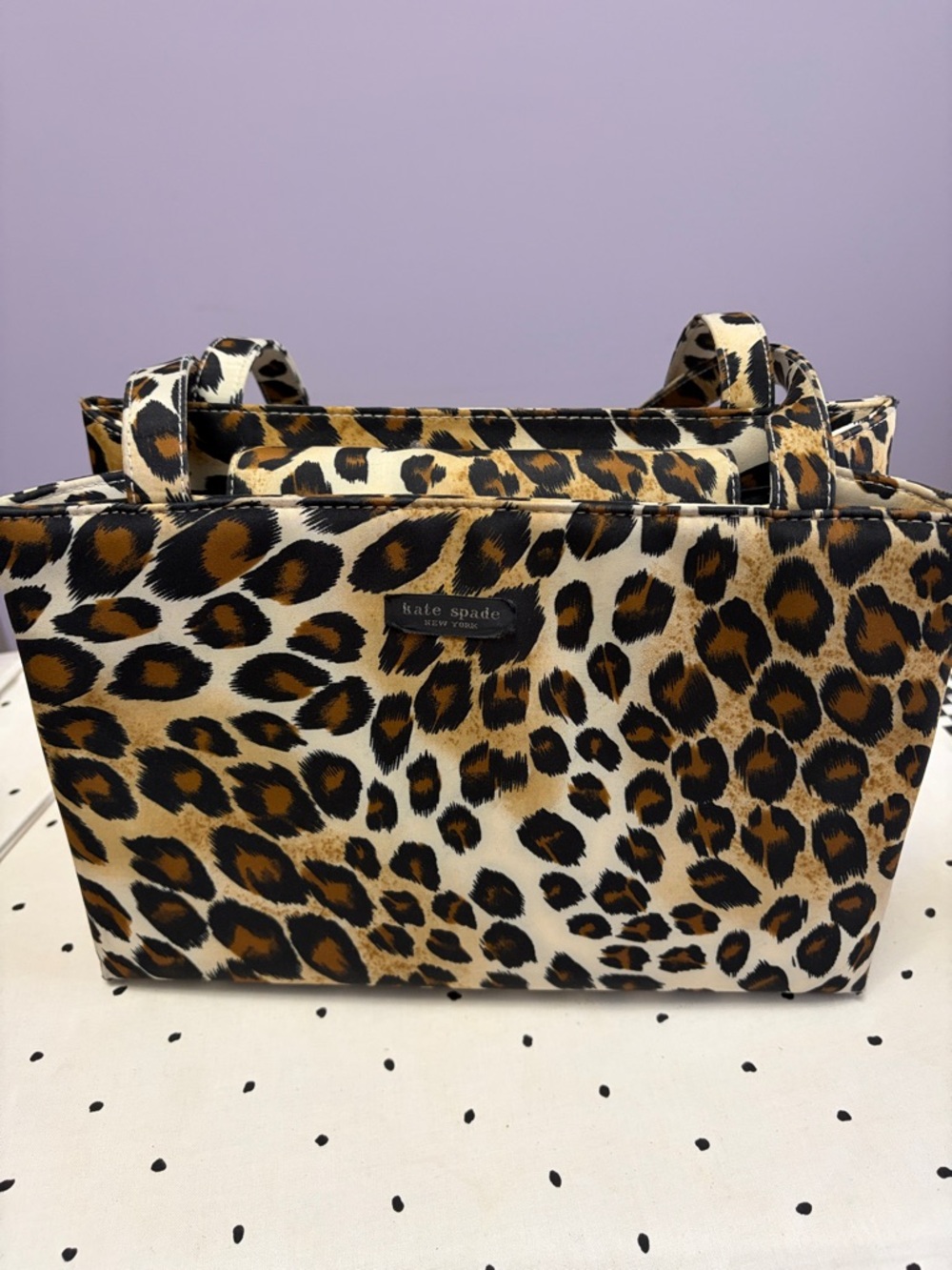 kate spade Leopard-Print Tote in Brown and Black